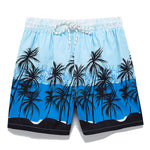 Palm Leaf Print Tank Top & Tropical Print Swim Shorts