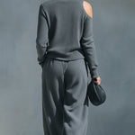 Women's One-shoulder Cut-out Modern Knit-Blend Set
