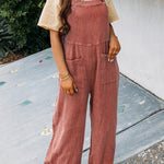 On Bali Time Cotton Blend Lightweight Wide Leg Jumpsuit