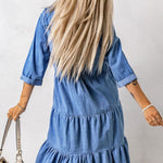 Versatile Ruffled Denim Doll Dress