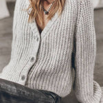 Falling for You Knit Button Up Relaxed Cardigan