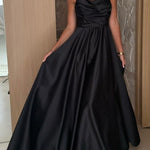 Solid Color Suspender Back Pleated Elegant Slit Full Hem Maxi Dress