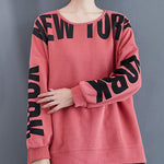 Stylish Letter Print Round-Neck Sweatshirt