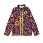 Long Sleeves Buttoned Flower Print Lapel Blouses&Shirts Tops