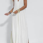 Elegant Is Eternal Knit Solid Color Sleeveless Slit Maxi Dress