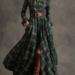 Giulietta - Maxi Check Shirt Dress with Belt