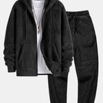 Teddy Zip Up Hooded Coat & Teddy Jogger Pants