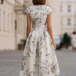 Floral Tie Waist Midi Dress