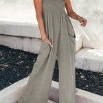 Solid Color Stay A While Gauze Casual Jumpsuit