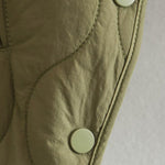 Stand-collar single-breasted mid-length loose cotton coat