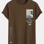 Tokyo Ukiyo-e Print Cotton Arc Hem T-Shirt