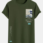 Tokyo Ukiyo-e Print Cotton Arc Hem T-Shirt