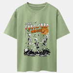Halloween Dancing Skeleton Print Drop Shoulder Oversize T-Shirt