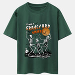 Halloween Dancing Skeleton Print Drop Shoulder Oversize T-Shirt