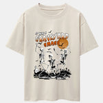 Halloween Dancing Skeleton Print Drop Shoulder Oversize T-Shirt