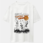 Halloween Dancing Skeleton Print Drop Shoulder Oversize T-Shirt