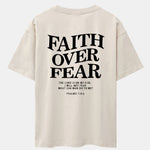 Faith Over Fear Print Drop Shoulder Oversize T-Shirt