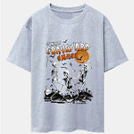 Halloween Dancing Skeleton Print Drop Shoulder Oversize T-Shirt