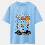 Halloween Dancing Skeleton Print Drop Shoulder Oversize T-Shirt