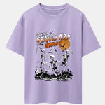 Halloween Dancing Skeleton Print Drop Shoulder Oversize T-Shirt