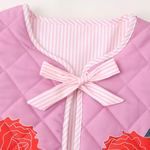 Rose Print Bow Quilted Jacket