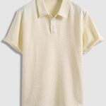 Men's geometric retro jacquard short sleeve polo