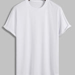 Men's 100% cotton basic round neck T-shirt two-piece set