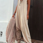 Margovil La Vie Pocketed Half Button Hoodied Jumpsuit(5 Colors Available)