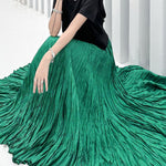 A-Line Irregular Clipping High-Waisted Pleated Solid Color Skirts