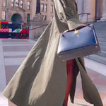 Long Sleeves Loose Solid Color Split-Joint Split-Side Lapel Maxi Dresses Shirt Dress