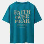 Faith Over Fear Print Drop Shoulder Oversize T-Shirt