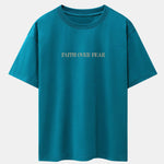 Faith Over Fear Print Drop Shoulder Oversize T-Shirt