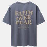 Faith Over Fear Print Drop Shoulder Oversize T-Shirt