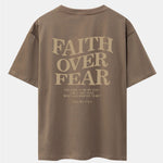 Faith Over Fear Print Drop Shoulder Oversize T-Shirt