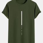 Stripe Be Kind Print Cotton Arc Hem T-Shirt