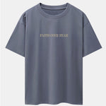 Faith Over Fear Print Drop Shoulder Oversize T-Shirt