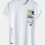 Tokyo Ukiyo-e Print Cotton Arc Hem T-Shirt