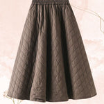 Elastic waist diamond woven quilted A-line slimming skirt