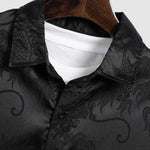 Men's Chinese style dragon totem satin shirt shorts set