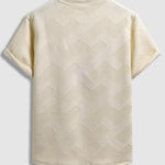 Men's geometric jacquard round neck short-sleeved T-shirt casual shorts set