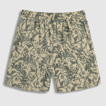 Men's Retro Floral Cuban Collar Shirt Casual Shorts Set