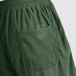 Men's Corduroy Half Button Short Sleeve Shirt Casual Shorts Set
