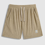 Men's Retro Corduroy Casual Short Sleeve Shirt Shorts Set