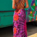 Margovil Strappy Backless Tie Dye Maxi Dress