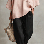 Women's Pink Bohemian Tie Pocket Straight-Leg Two-Piece Suit