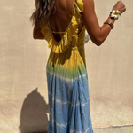 Gold Lurex Tie-Dye Maxi Dress