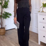 Timeless Pleated Wide-Leg Dense Silk Trousers
