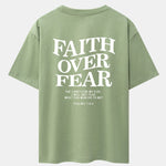Faith Over Fear Print Drop Shoulder Oversize T-Shirt