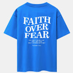 Faith Over Fear Print Drop Shoulder Oversize T-Shirt