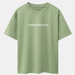 Faith Over Fear Print Drop Shoulder Oversize T-Shirt